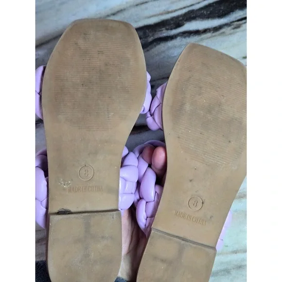 Steve Madden Womens Lilac Purple Braided Slide Sandals Square Toe Size 8 Flat - Picture 6 of 10